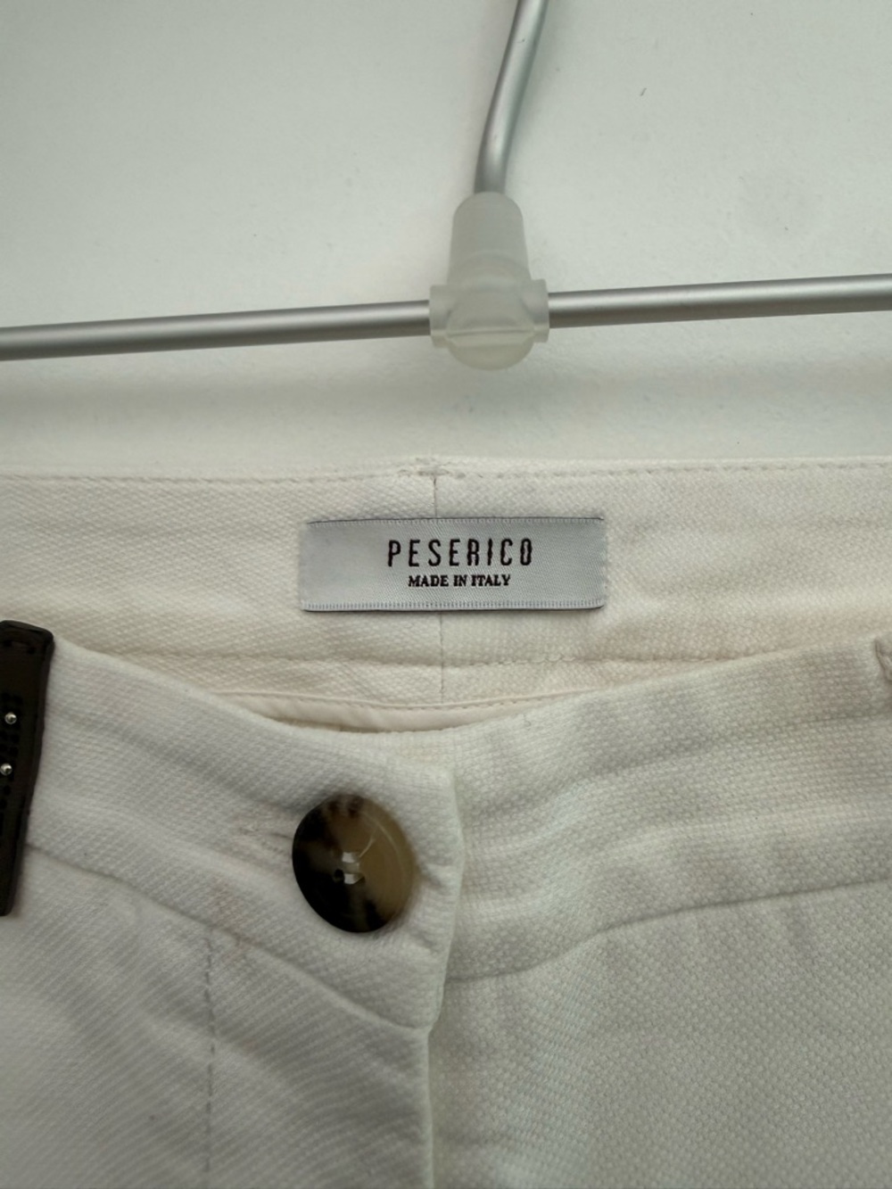 Peserico Cream Textured High-Rise Trousers